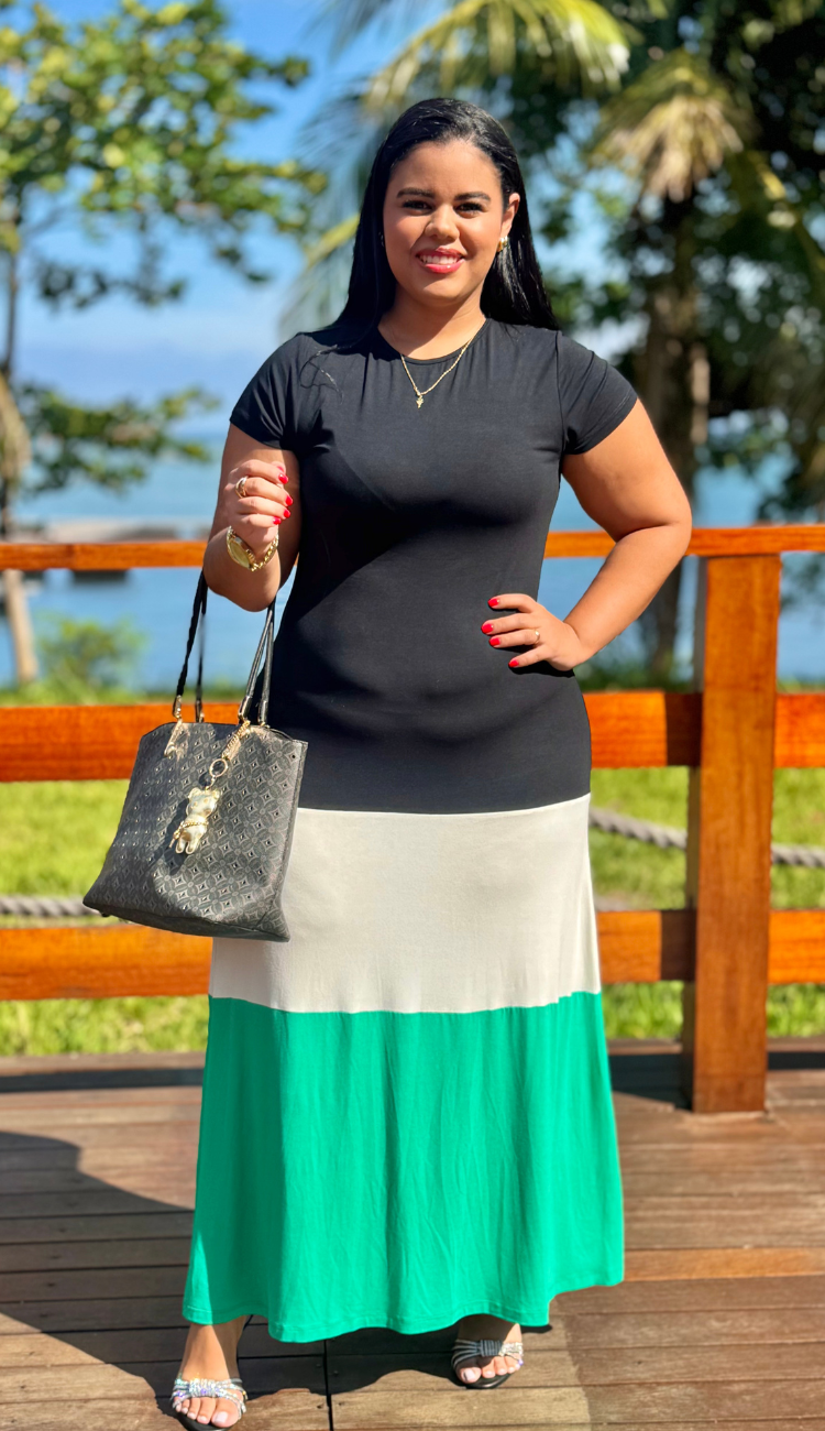 Vestido Longo 3 Cores  Moda Evangélica Plus Size