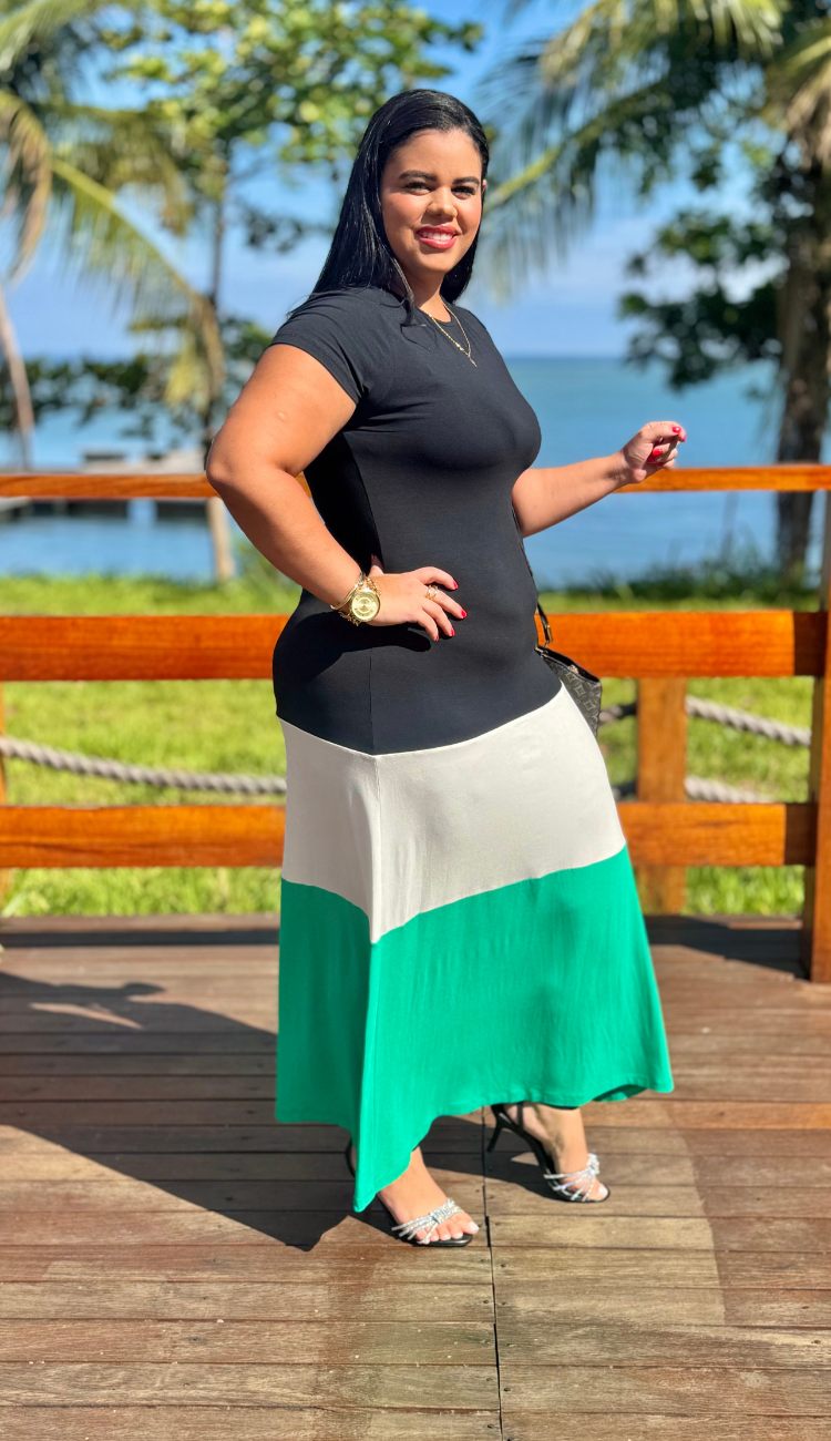 Vestido Longo 3 Cores  Moda Evangélica Plus Size