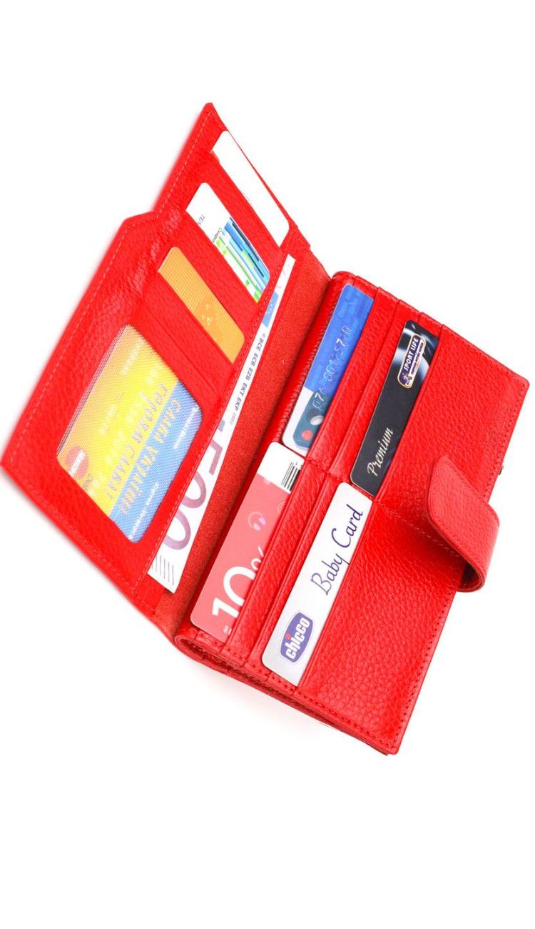 Carteira Feminina Couro Vermelha